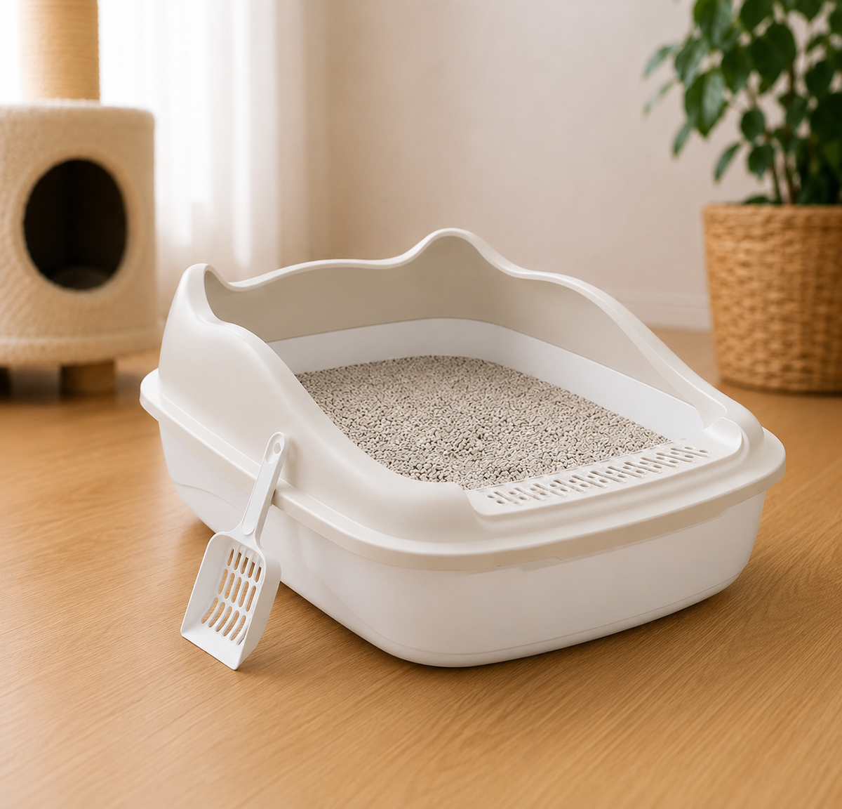 Cat Litter Box Small Size Pet Sandbox for Kitty Anti-Splash Cats Toilet