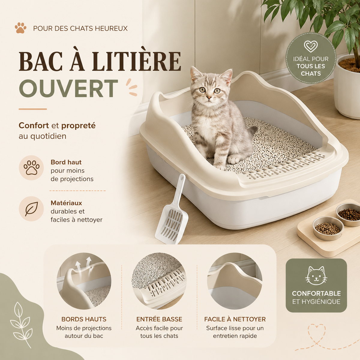 Cat Litter Box Small Size Pet Sandbox for Kitty Anti-Splash Cats Toilet