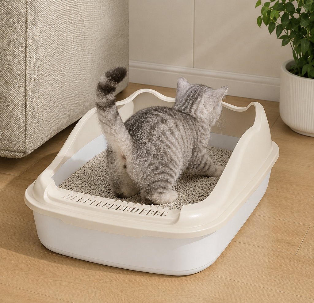 Cat Litter Box Small Size Pet Sandbox for Kitty Anti-Splash Cats Toilet