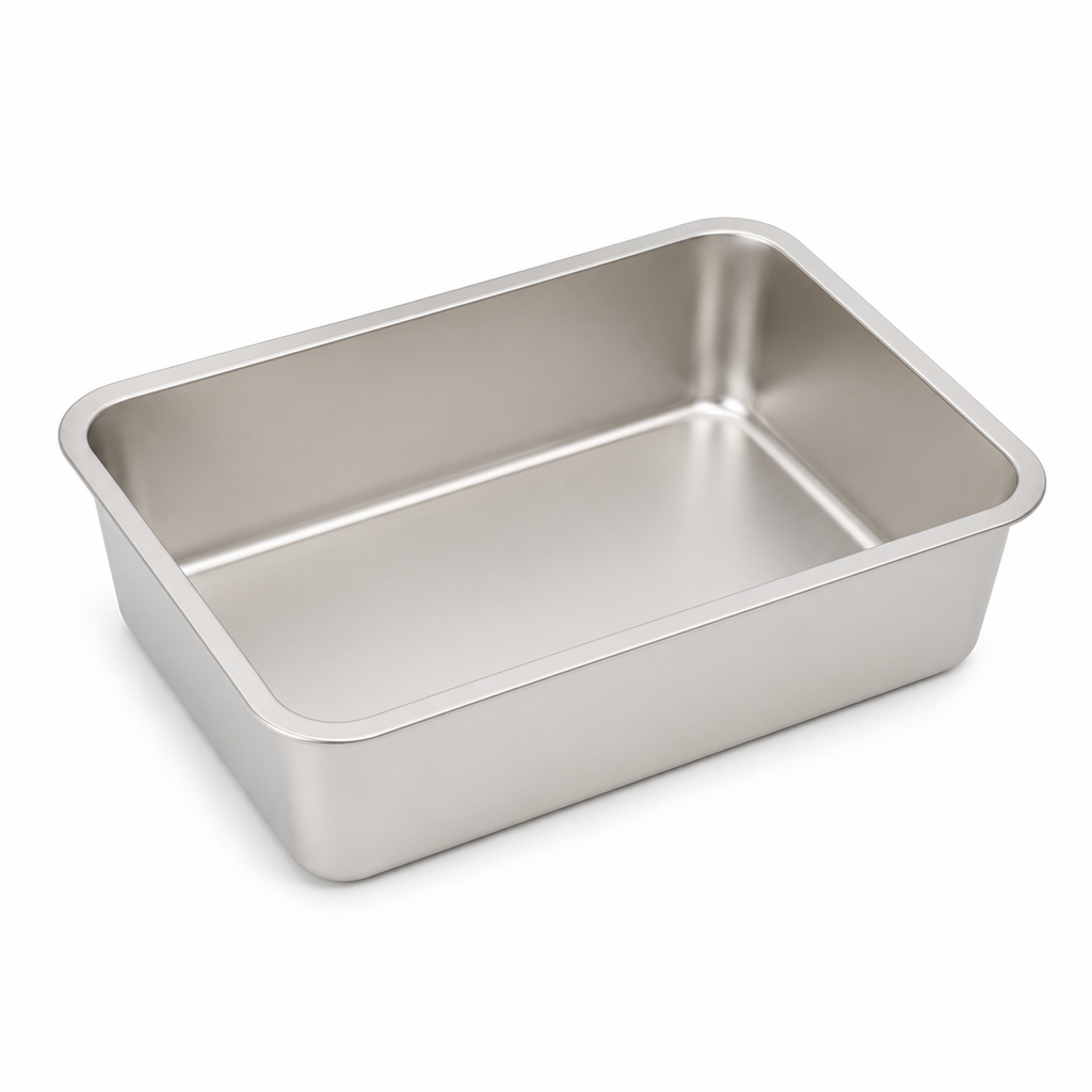 New Stainless Steel Cat Litter Box Easy To Clean High Sided Cat Toilet Large Capacity Pet Toilet Supplies Cat