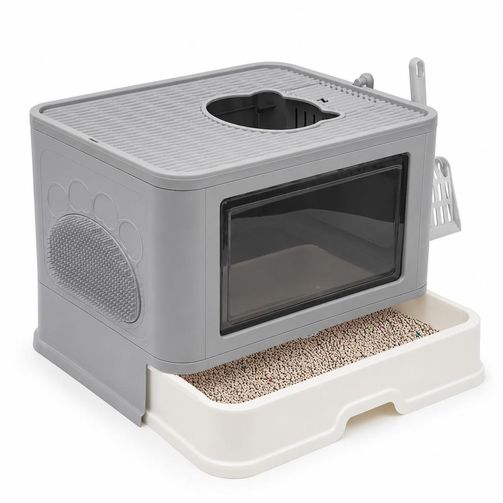 Cat litter tray-foldable Cat toilet home-48.5*38cm-pink/gray/blue