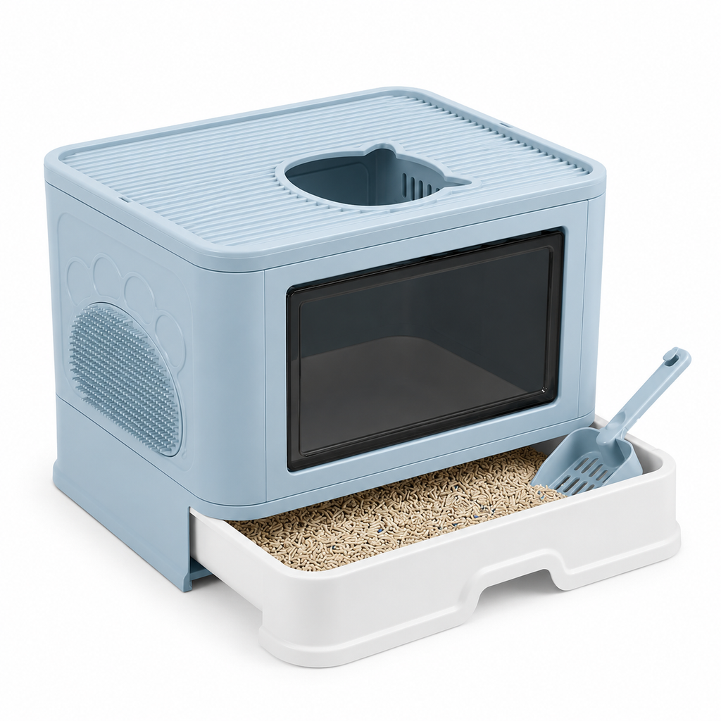 Cat litter tray-foldable Cat toilet home-48.5*38cm-pink/gray/blue