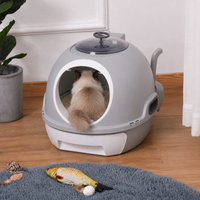 Cat Litter Box Portable Cat Toilet House Sliding Litter Drawer Swing Door Attic Door + Shovel