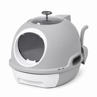 Cat Litter Box Portable Cat Toilet House Sliding Litter Drawer Swing Door Attic Door + Shovel