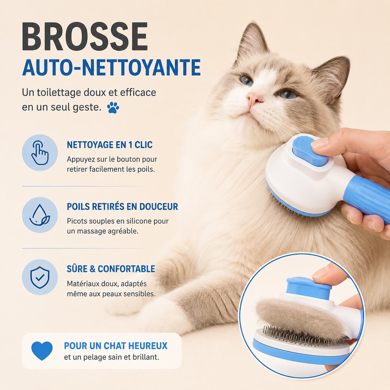 Pet Dog Brush Cat Comb Self Cleaning Pet Hair Remover Brush For Dogs Cats Grooming Tools Pets Dematting Comb Dogs Accessories