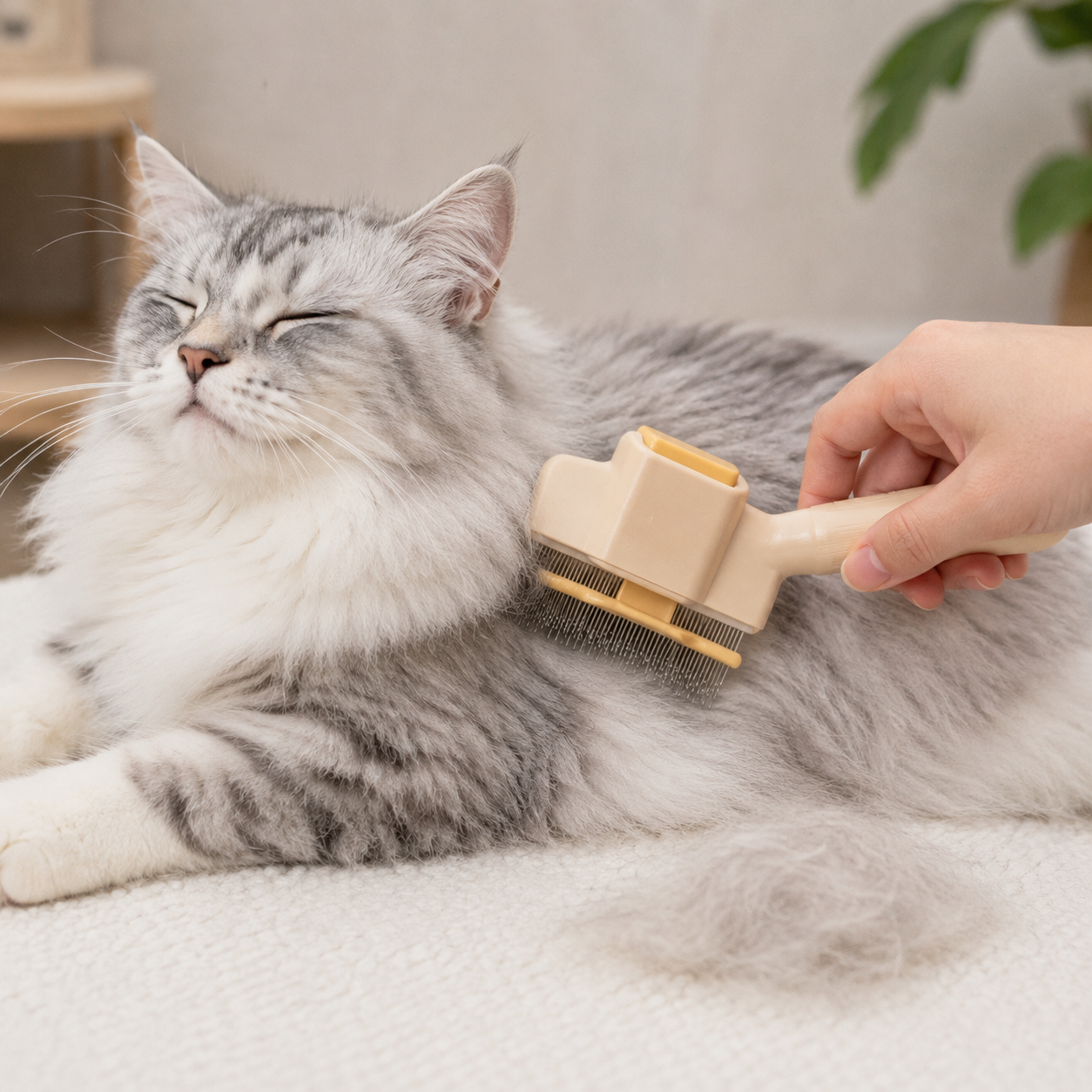 Dual-Purpose Comb for Cats Floating Teeth Hair Remover Brush with Needle Design for Pet Grooming Tool for Long/Short Fur