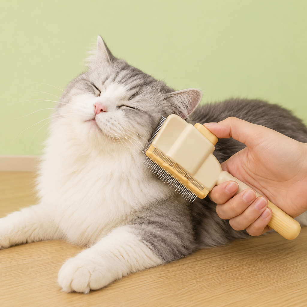Dual-Purpose Comb for Cats Floating Teeth Hair Remover Brush with Needle Design for Pet Grooming Tool for Long/Short Fur