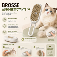 3 in 1 One Button Steam Spray Pet Brush Foldable Rotatable Massage Brush for Cat Dog Hair Removal Bath Floating Hair Grooming