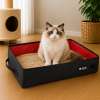 Portable Folding Travel Pet Litter Box Dog Toilet Tray Folding Cat Litter Potty Waterproof Outdoor Foldable Cat Litter Box