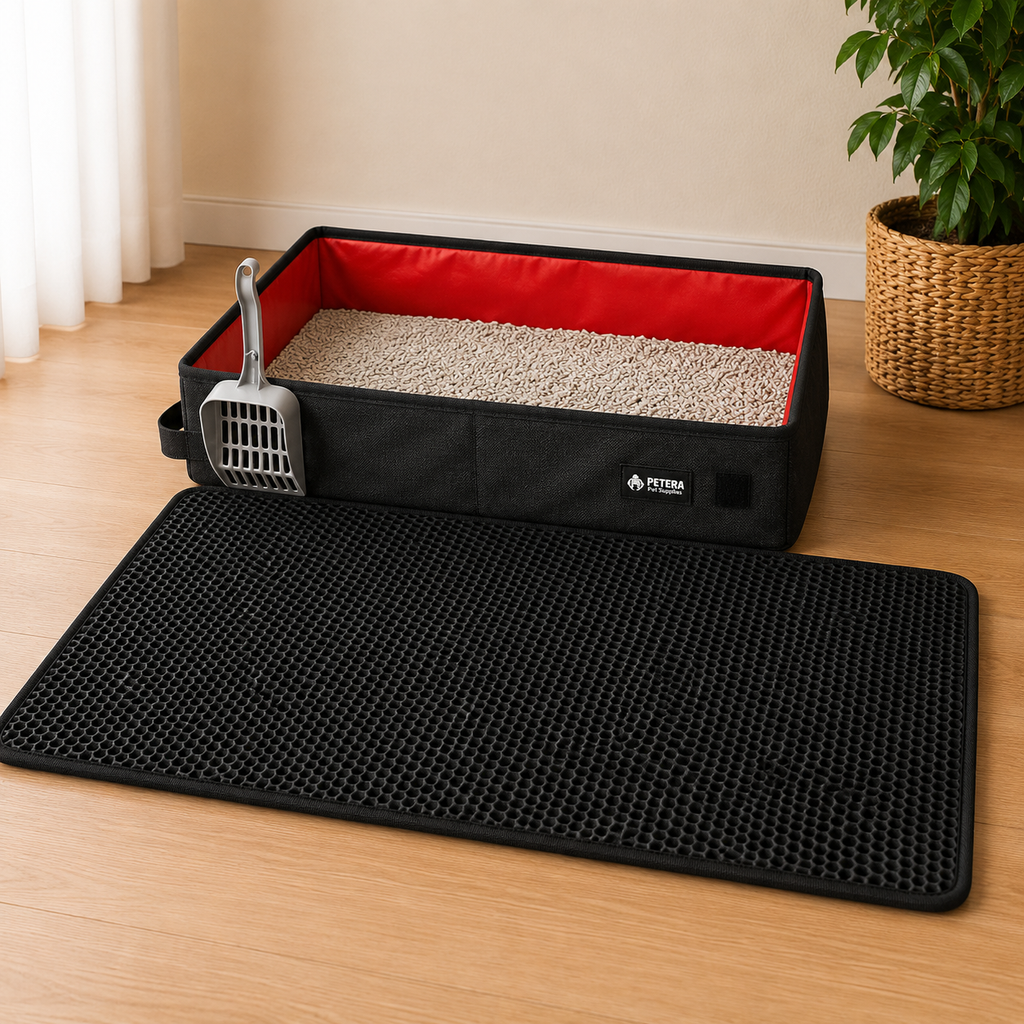 Pet Cat Litter Mat Waterproof Double Layer Cat Litter Trapping Pet Litter Box Mat Clean Pad Products For Cats Accessories