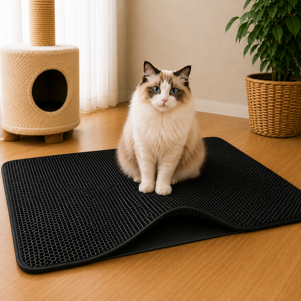 Pet Cat Litter Mat Waterproof Double Layer Cat Litter Trapping Pet Litter Box Mat Clean Pad Products For Cats Accessories
