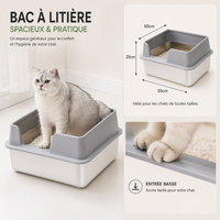 Extra Large Stainless Steel Cat Litter Box with High Wall Enclosure Non-Stick Leak Proof Easy to Clean Includes Lid