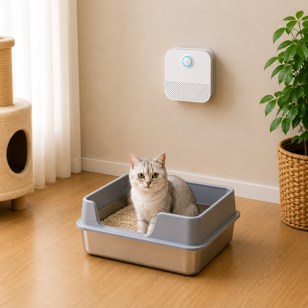 DownyPaws 4000mAh Smart Cat Odor Purifier For Cat Litter Box Deodorizer Pet Toilet Air Purifier Dog Cat Litter Deodorant