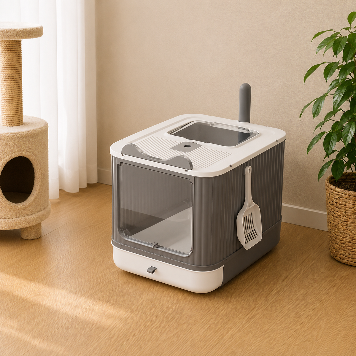 Cat litter basin oversized splash-proof fully enclosed cat toilet sterilization deodorant drawer cat litter basin cat litter box