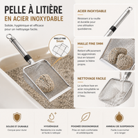 Stainless Steel Cat Litter Scoop – Durable, Easy Clean, Ergonomic Handle, Rust-Resistant, Ideal for Quick Waste Removal