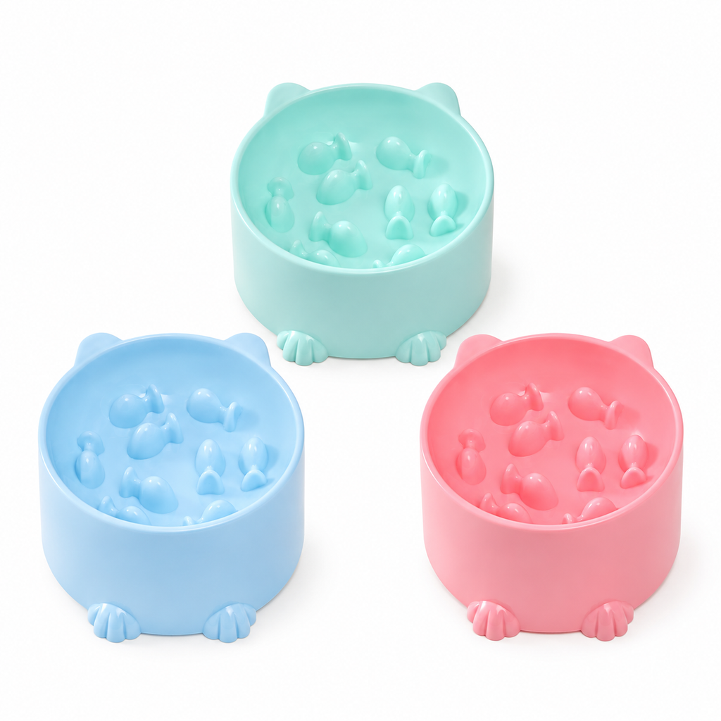 Pet High Foot Anti Choking Bowl Cat Basin Neck Protection Cat Food Bowl Rice Bow Slow Food Anti Choking Pet Bowl