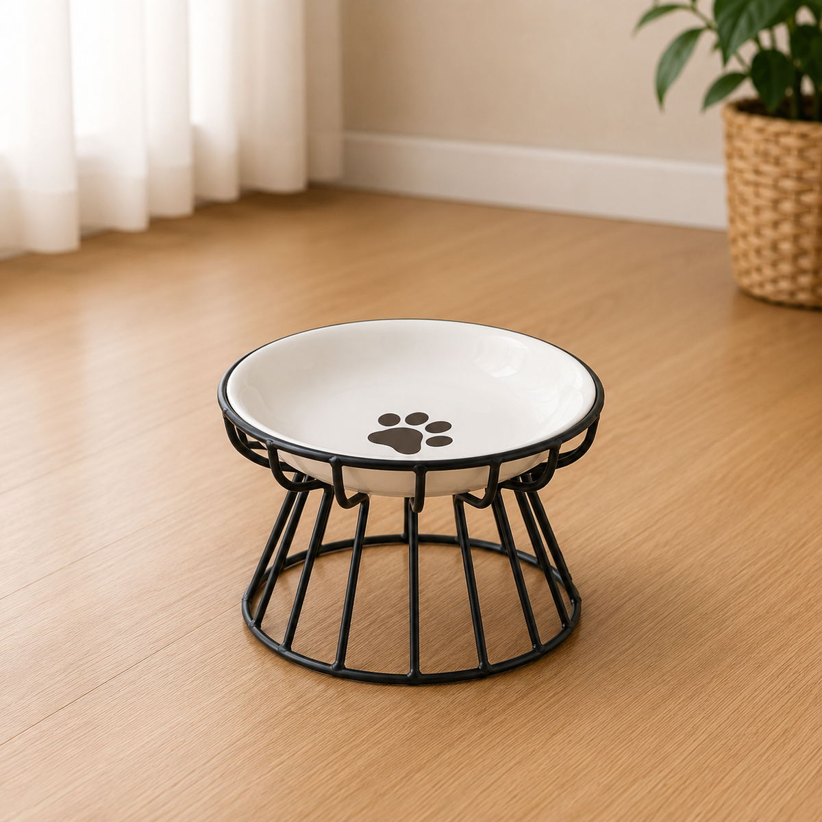 Pet Ceramic Bowl Nordic High Footed Ceramic Cat Food Bowl Snack Can Plate Anti Overturning Kitten Puppy Food Water Feeding Bowl