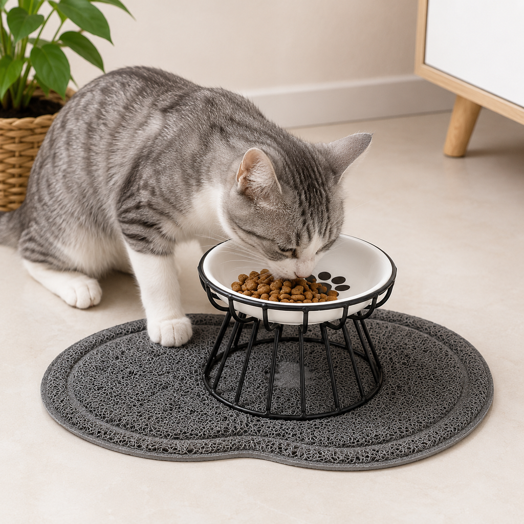 Pet Ceramic Bowl Nordic High Footed Ceramic Cat Food Bowl Snack Can Plate Anti Overturning Kitten Puppy Food Water Feeding Bowl