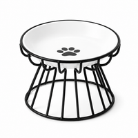 Pet Ceramic Bowl Nordic High Footed Ceramic Cat Food Bowl Snack Can Plate Anti Overturning Kitten Puppy Food Water Feeding Bowl