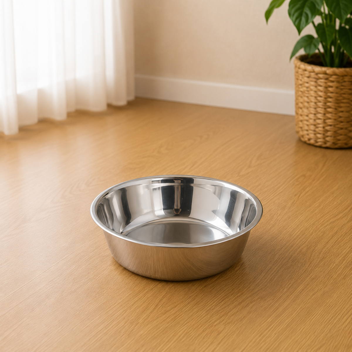 Large Capacity Dog Bowl Stainless Steel Pet Feeding Bowl Cat and Dog Food Drinking Bowl Metal Feeder Bowl Durable and Cheap