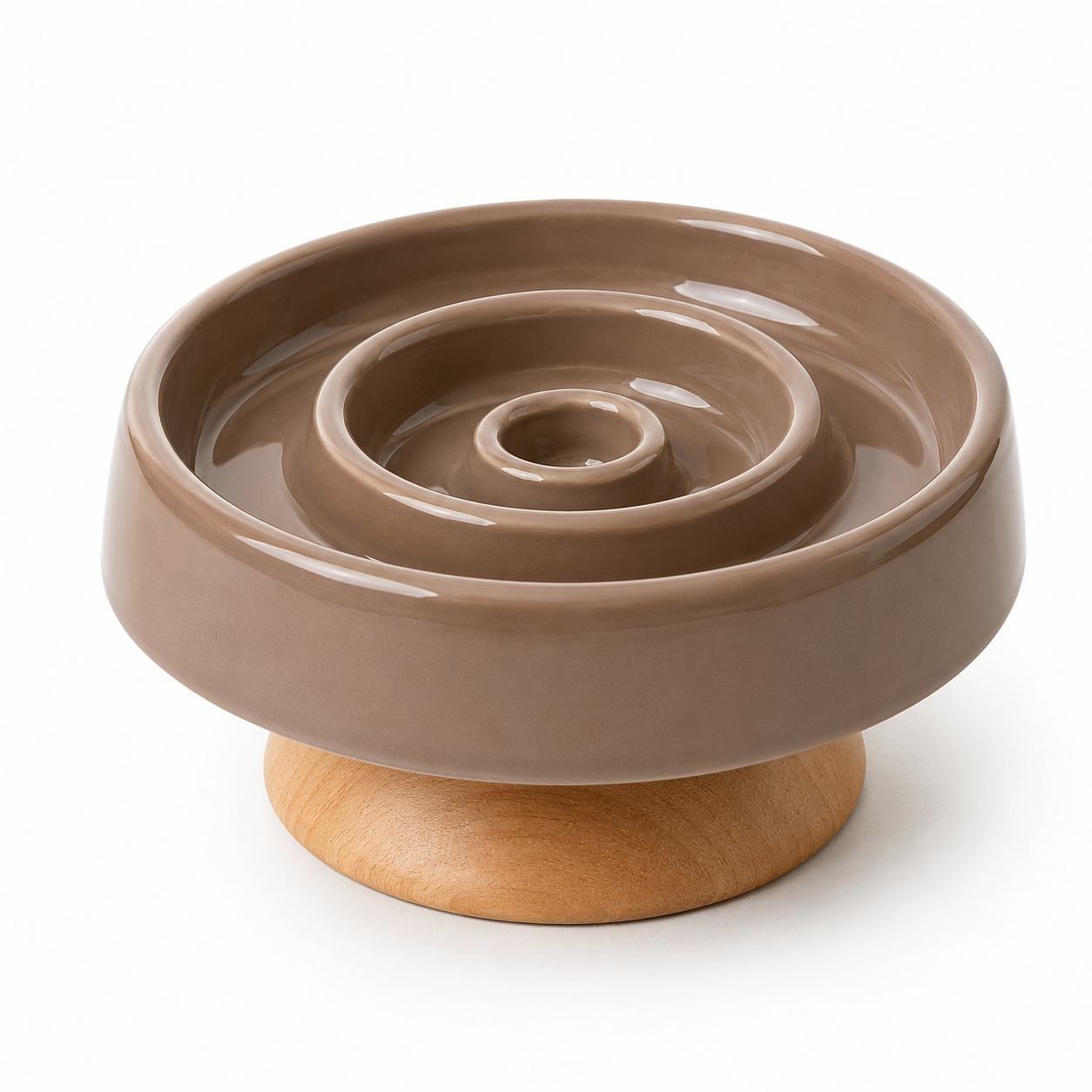 Ceramic Anti - Gulping Pet Feeding Container - Slow Feeder Bowl for Dogs and Cats, Puzzle Food Dish to Prevent Fast Eating