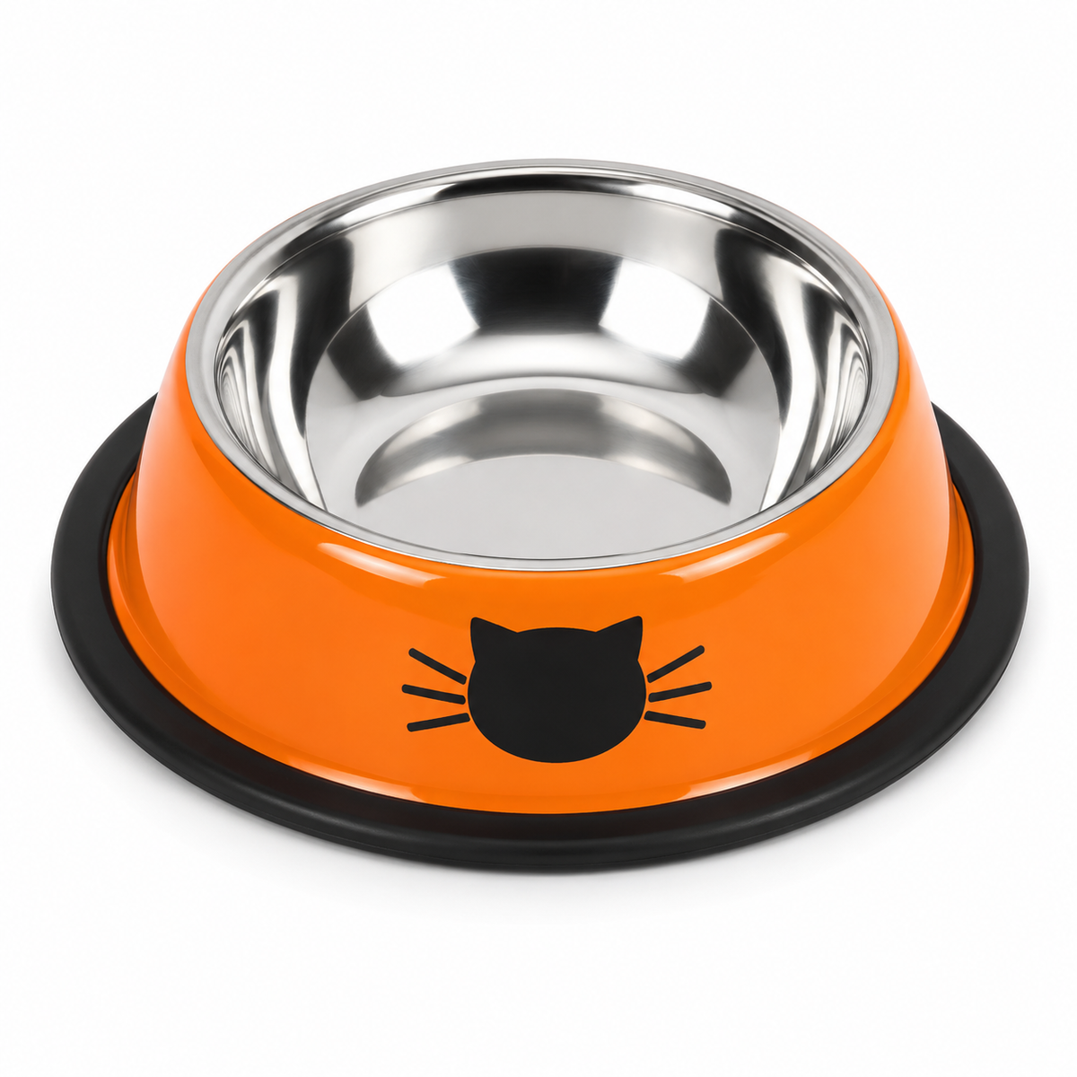Cat Food Bowl Stainless Steel Kitten Cat Feeder Water Bowl With Non-Slip Rubber Base Small Pet Bowl Cat Accessories Pet Supplies