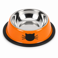 Cat Food Bowl Stainless Steel Kitten Cat Feeder Water Bowl With Non-Slip Rubber Base Small Pet Bowl Cat Accessories Pet Supplies