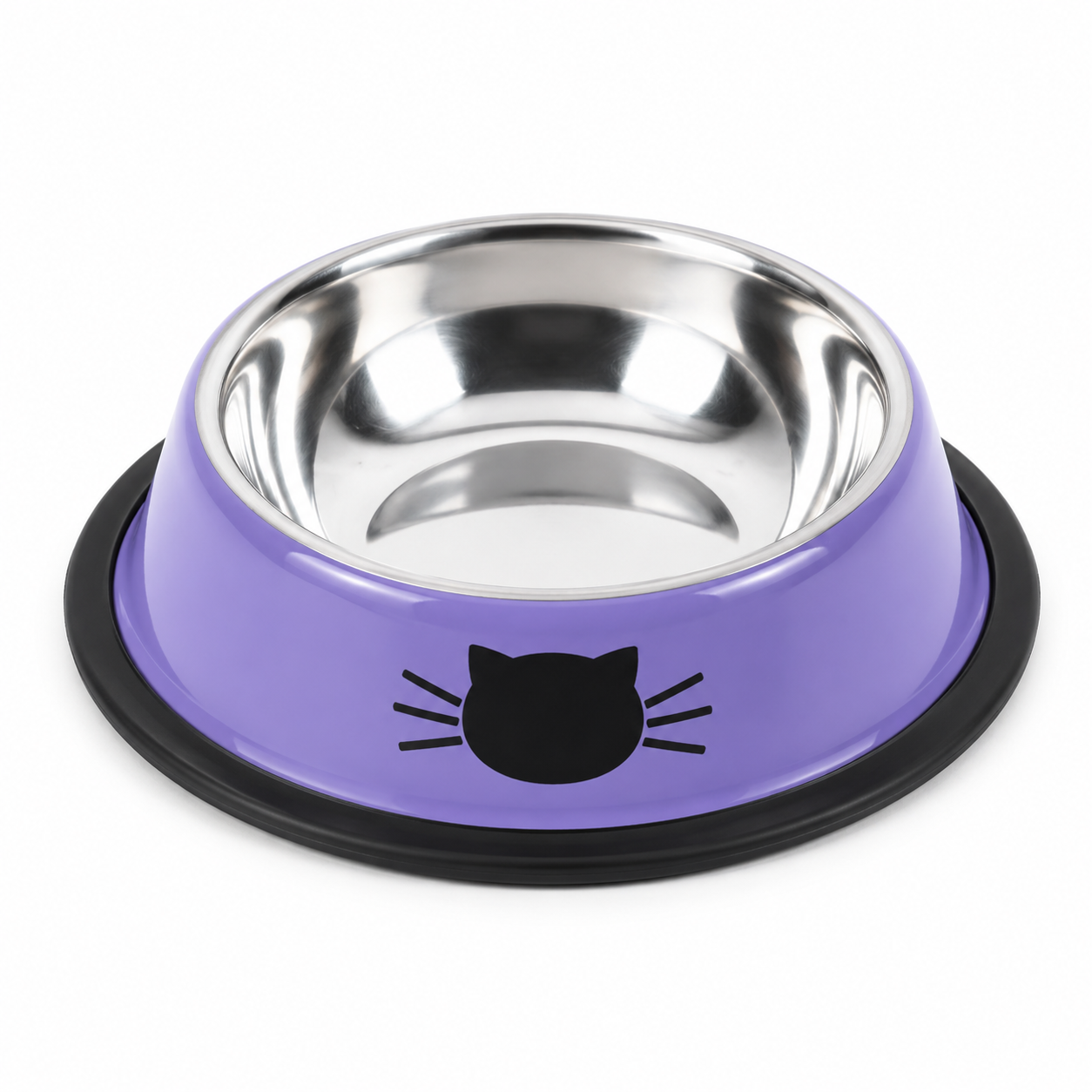 Cat Food Bowl Stainless Steel Kitten Cat Feeder Water Bowl With Non-Slip Rubber Base Small Pet Bowl Cat Accessories Pet Supplies