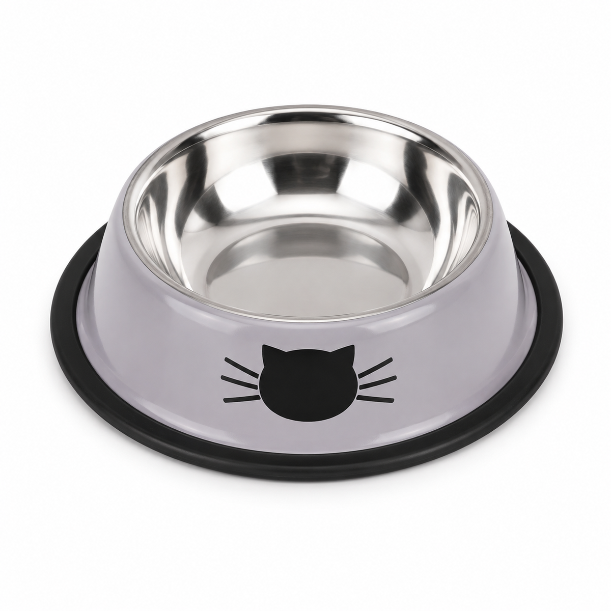 Cat Food Bowl Stainless Steel Kitten Cat Feeder Water Bowl With Non-Slip Rubber Base Small Pet Bowl Cat Accessories Pet Supplies