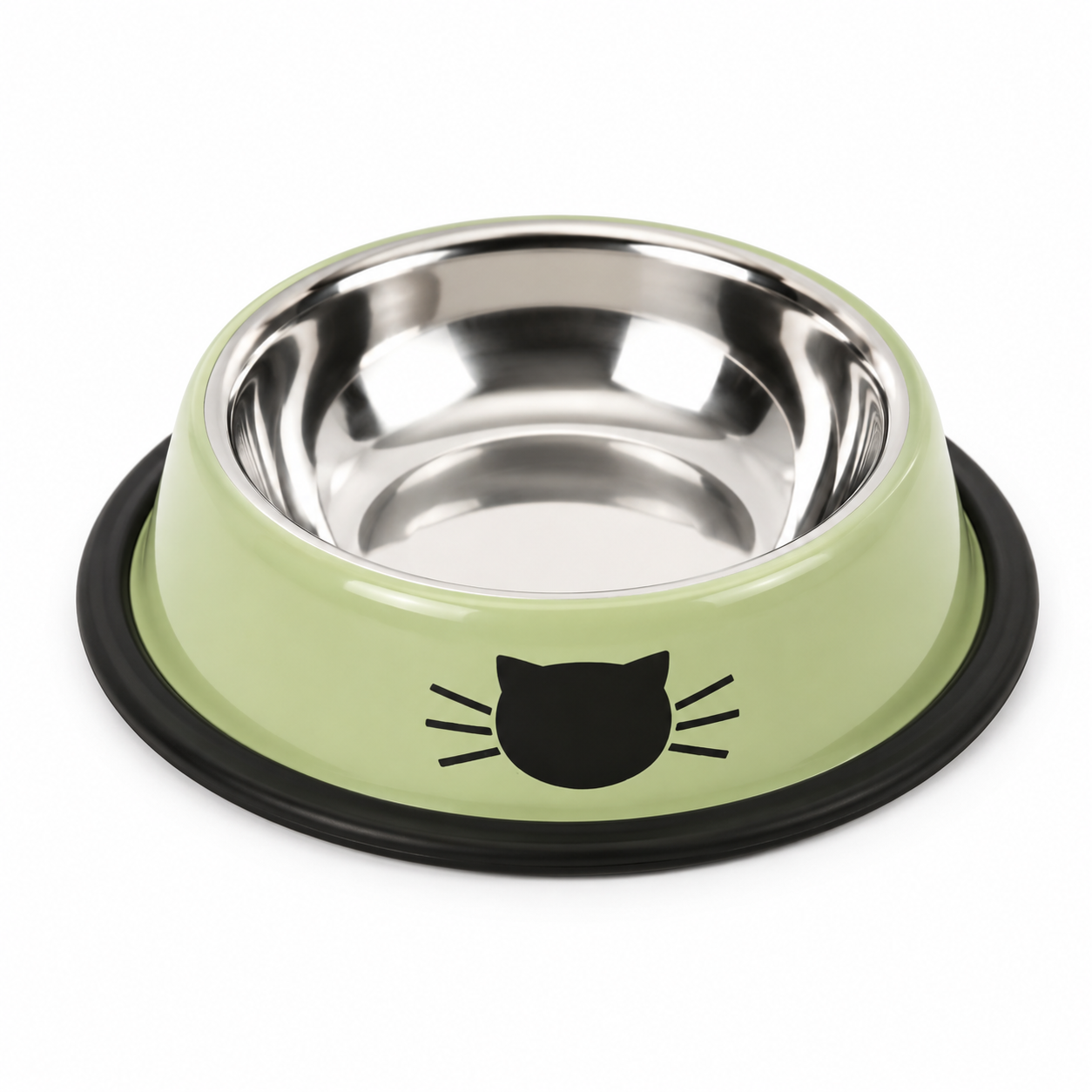 Cat Food Bowl Stainless Steel Kitten Cat Feeder Water Bowl With Non-Slip Rubber Base Small Pet Bowl Cat Accessories Pet Supplies