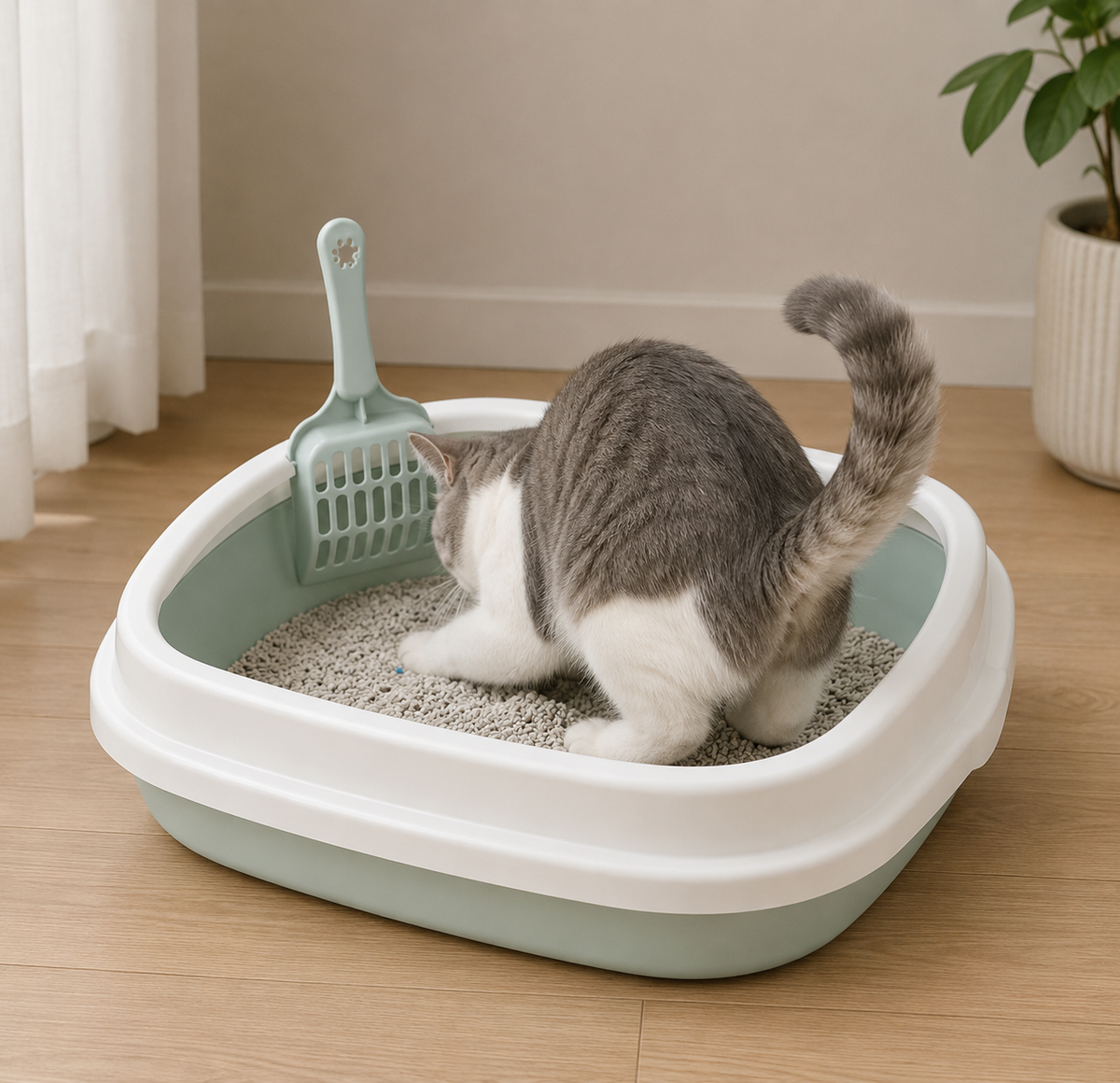 Excrement Training Sand Litter Box Cat Dog Tray with Scoop Anti-Splash Dog Toilet Cat Litter Box 1 Set Pet Toilet Bedpan