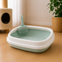 Excrement Training Sand Litter Box Cat Dog Tray with Scoop Anti-Splash Dog Toilet Cat Litter Box 1 Set Pet Toilet Bedpan