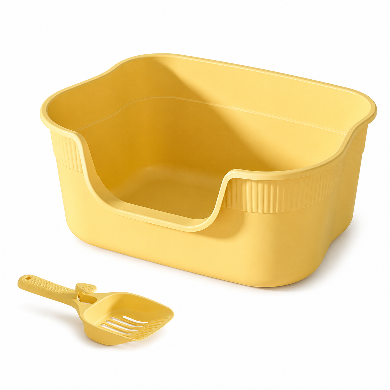 Semi Enclosed Cat Litter Box Anti Splashing Cat Toilet Sand Box with Litter Shovel Pet Bedpan Tray Pet Cleaning Supplies