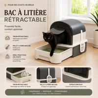 Foldable Cat Litter Box with Cat litter Scoop and Lid Indoor Large Drawer Type Enclosed Cat Toilet Anti-Splashing Easy to Clean