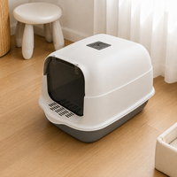 Pet Litter Box Fully Enclosed Spillproof Deodorant Cat Toilet Two-Way Shovel Large Capacity Cat Toilet Litter Box Closed Sandbox