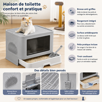Cat litter tray-foldable Cat toilet home-48.5*38cm-pink/gray/blue