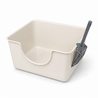 Open Top Pet Litter Tray Anti Splashing Cat Bedpan Cat Litter Box with High Side Kitty Litter Pan for Kitten Small Medium Cats