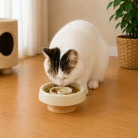 Ceramic Anti - Gulping Pet Feeding Container - Slow Feeder Bowl for Dogs and Cats, Puzzle Food Dish to Prevent Fast Eating