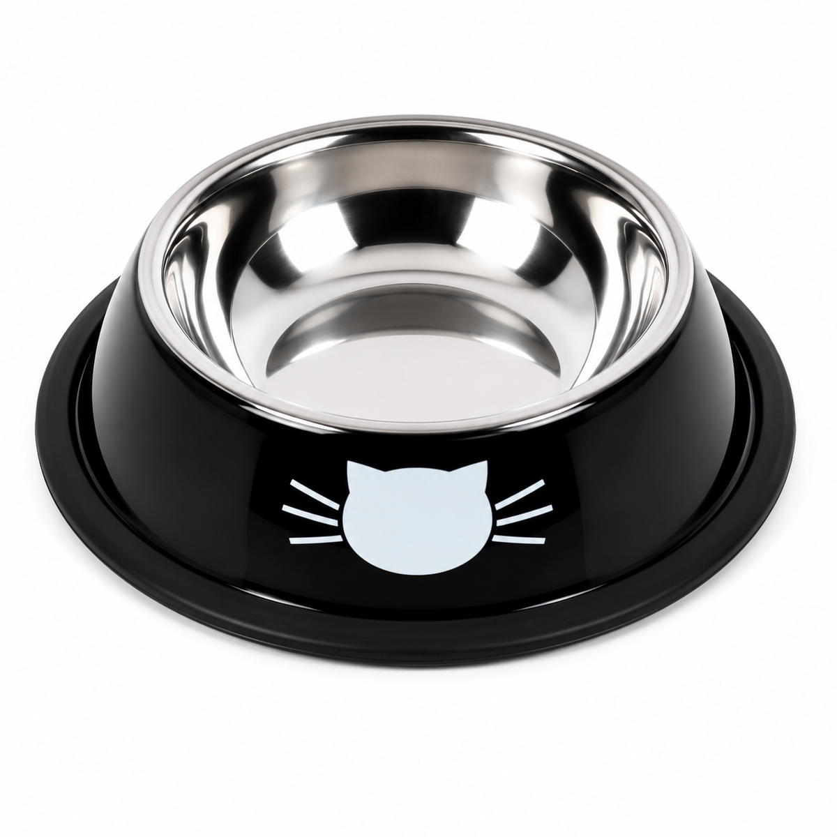Cat Food Bowl Stainless Steel Kitten Cat Feeder Water Bowl With Non-Slip Rubber Base Small Pet Bowl Cat Accessories Pet Supplies
