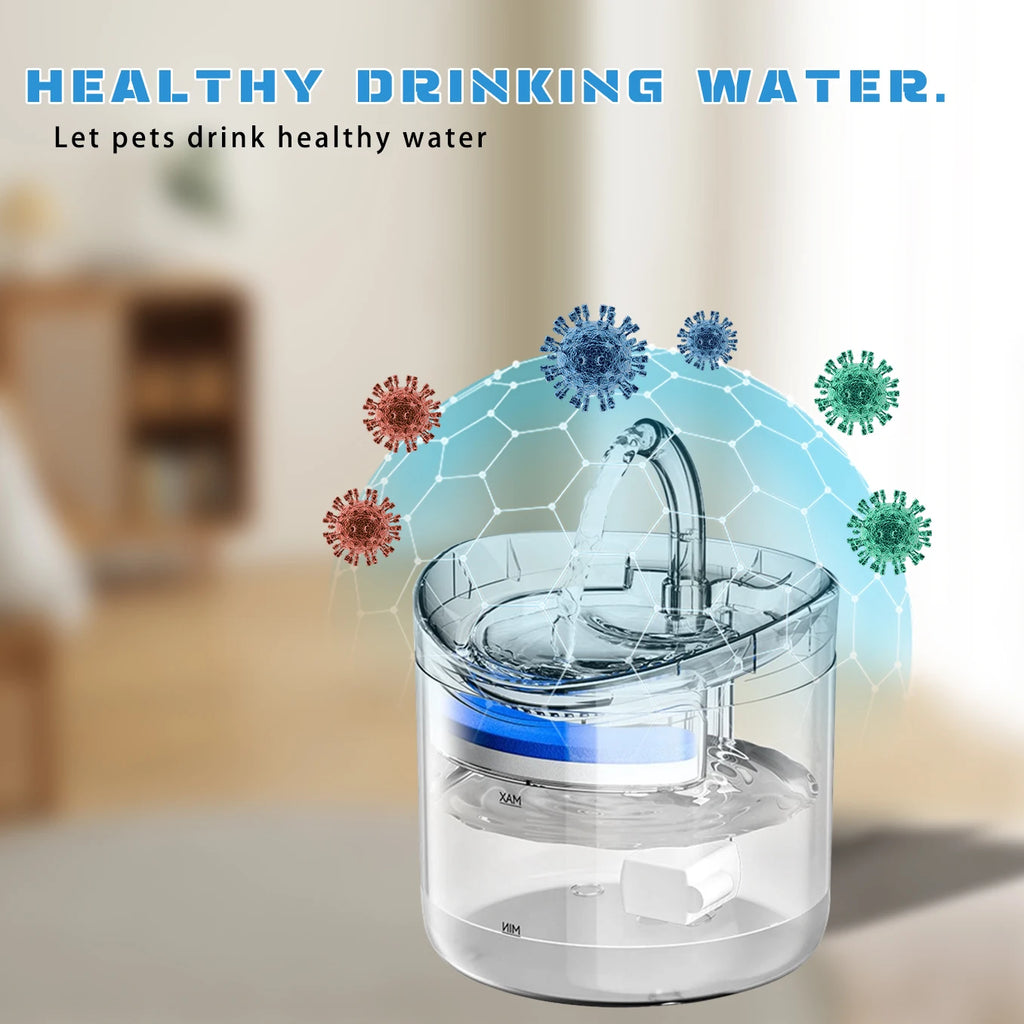 Automatic Cat Dog Water 2L Well With Water Tap Dog Water Sp Ender Transparent Filter Drinker Pet Sensor Drink Food Automatic