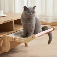 Window Mounted Cat Hammock Solid Wood Hanging Bed Sunbathing Nest for Cats Winter Pet Supplies Space Saving Indoor Furniture