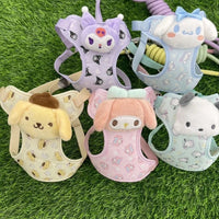 Anime Sanrio New Pochacco Traction Rope Break Free From Vest Small Cat Strap Rope Adjustable Dog Walking Leash Cartoon Kawaii