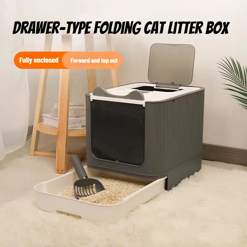 Cat litter basin oversized splash-proof fully enclosed cat toilet sterilization deodorant drawer cat litter basin cat litter box