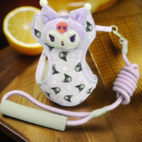 Anime Sanrio New Pochacco Traction Rope Break Free From Vest Small Cat Strap Rope Adjustable Dog Walking Leash Cartoon Kawaii