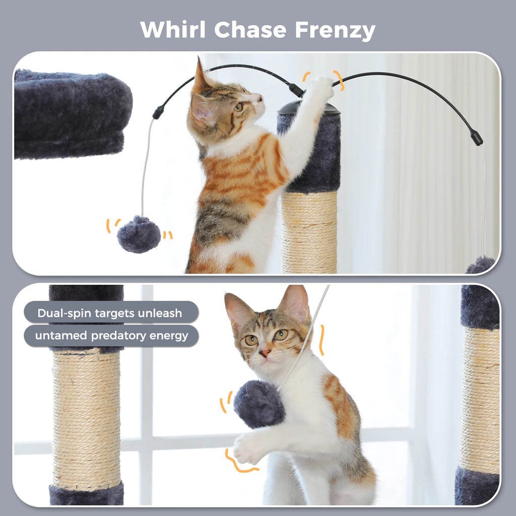 Multi-Level Cat Tree Tower with Sisal Scratching Posts and Pad Soft Top Perch Large Cat Condo for Indoor Cat Scratchers Cat Toys