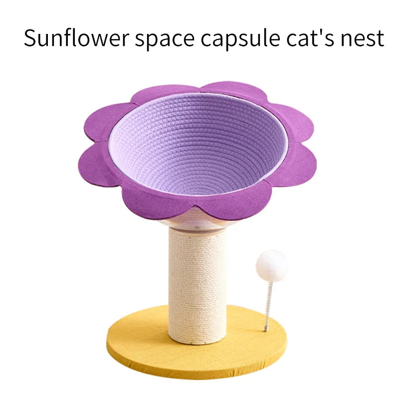 Sisal Cat Scratches Bed Nest Four Seasons Space Capsule Stable Wear-resistant Eco-friendly Cat Toys Pet Products Accessories