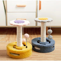 Sunflower Sisal Cat Tree Small Cat Scratching Post With Interactive Balls Cat Jumping Platform & Scratcher For Kittens