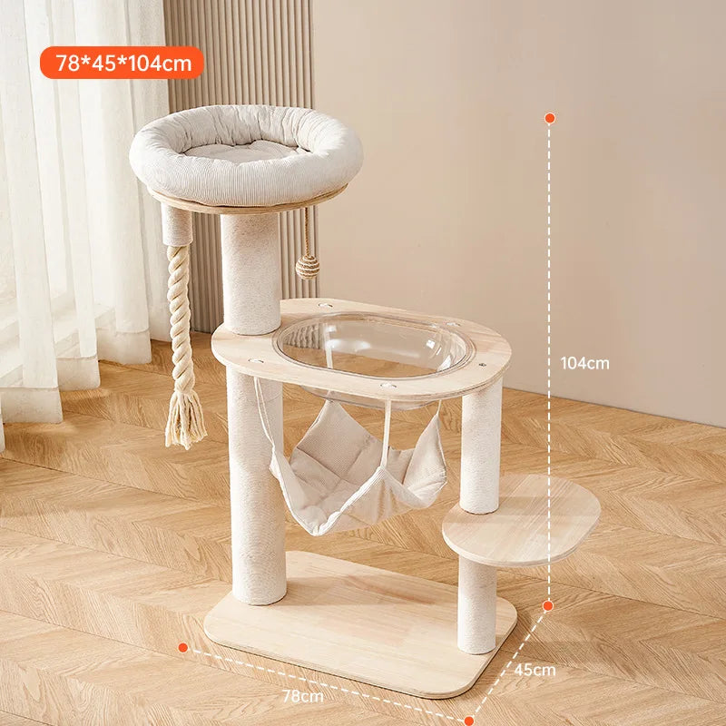 Cat climbing frame cat nest  tree integrated pet products  frame household hammock jumping platform cat space capsule