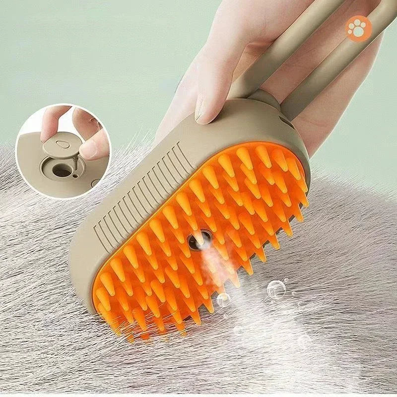 3 in 1 One Button Steam Spray Pet Brush Foldable Rotatable Massage Brush for Cat Dog Hair Removal Bath Floating Hair Grooming