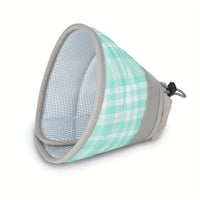 Plaid Pattern Pet Elizabeth Collar Breathable Material Adjustable Design Cat Elizabeth Circle Anti Scratch Anti Bite Protection